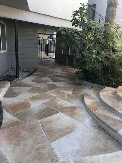 stamped concrete walkway patio