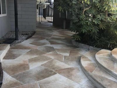 and Carved Limestone Flagstone Pattern Concrete San Jose